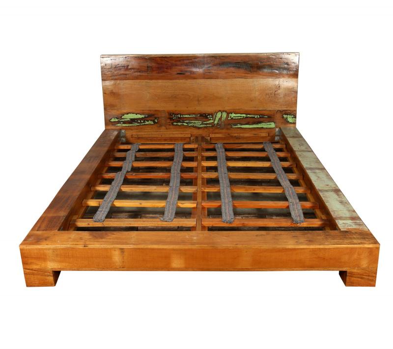 QUEEN SOLID RECLAIMED TEAK WOOD BED