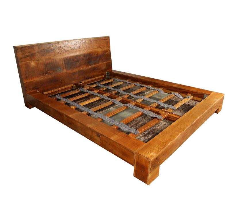 QUEEN SOLID RECLAIMED TEAK WOOD BED