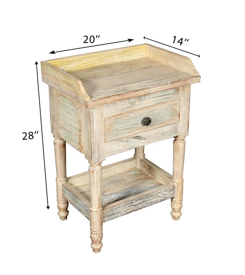 SOLID RECLAIMED TEAK WOOD END TABLE / NIGHT STAND