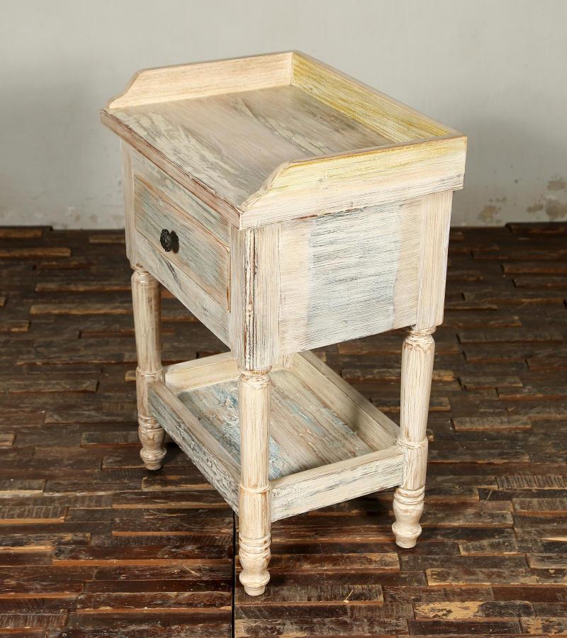 SOLID RECLAIMED TEAK WOOD END TABLE / NIGHT STAND