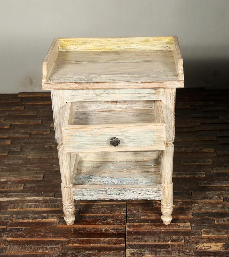 SOLID RECLAIMED TEAK WOOD END TABLE / NIGHT STAND