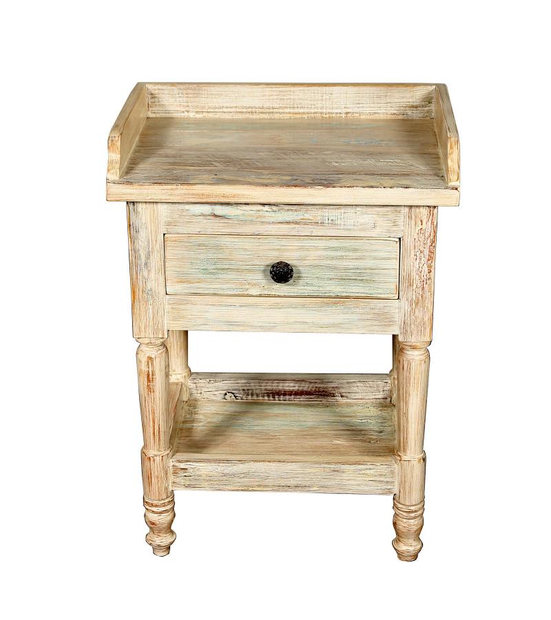 SOLID RECLAIMED TEAK WOOD END TABLE / NIGHT STAND