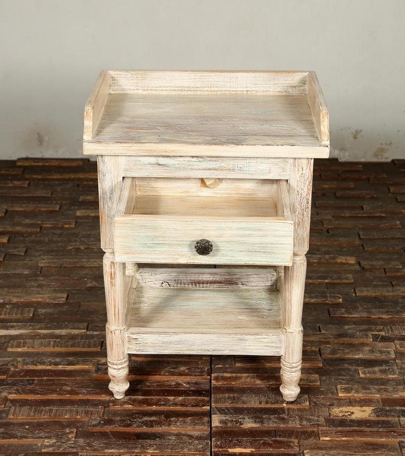 SOLID RECLAIMED TEAK WOOD END TABLE / NIGHT STAND