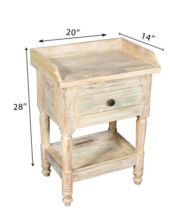 SOLID RECLAIMED TEAK WOOD END TABLE / NIGHT STAND