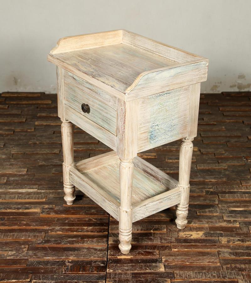 SOLID RECLAIMED TEAK WOOD END TABLE / NIGHT STAND