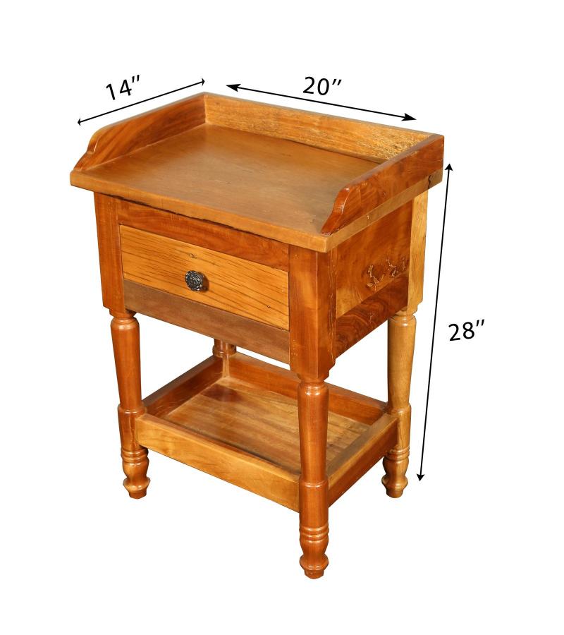 SOLID RECLAIMED TEAK WOOD END TABLE / NIGHT STAND