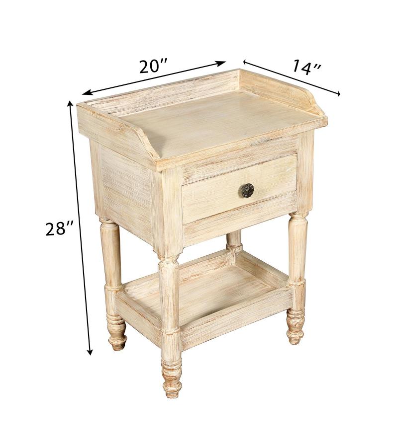 SOLID RECLAIMED TEAK WOOD END TABLE / NIGHT STAND