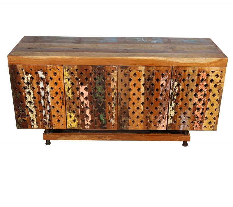  HAND CARVED SOLID RECLAIMED TEAK WOOD SIDEBOARD CONSOLE