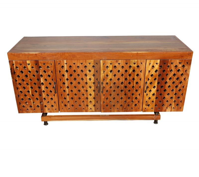  HAND CARVED SOLID RECLAIMED TEAK WOOD SIDEBOARD CONSOLE