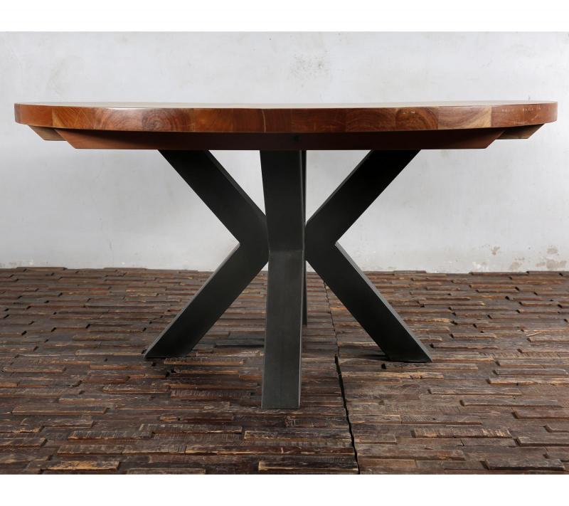 ROUND SOLID RECLAIMED TEAK WOOD DINING TABLE
