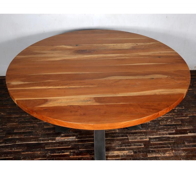 ROUND SOLID RECLAIMED TEAK WOOD DINING TABLE