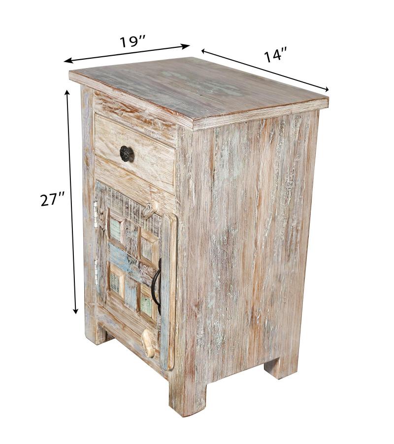 SOLID RECLAIMED TEAK WOOD END TABLE BEDSIDE TABLE