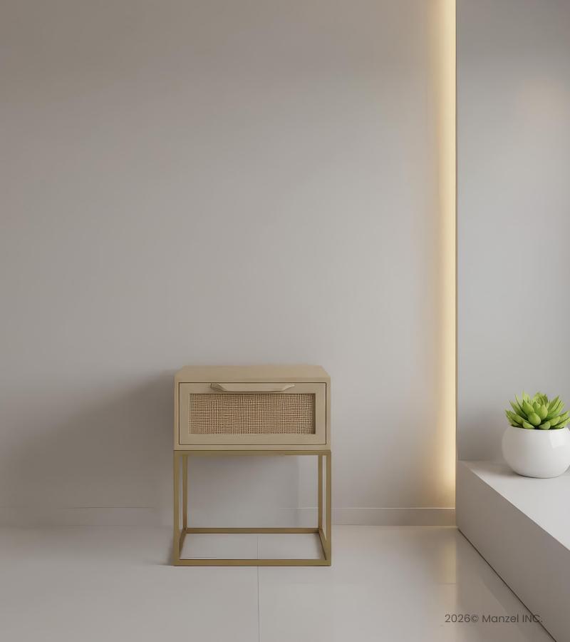 SOLID WOOD & IRON END TABLE