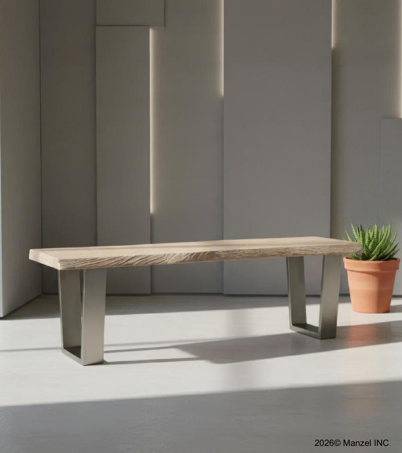 LIVE EDGE SOLID ACACIA WOOD BENCH