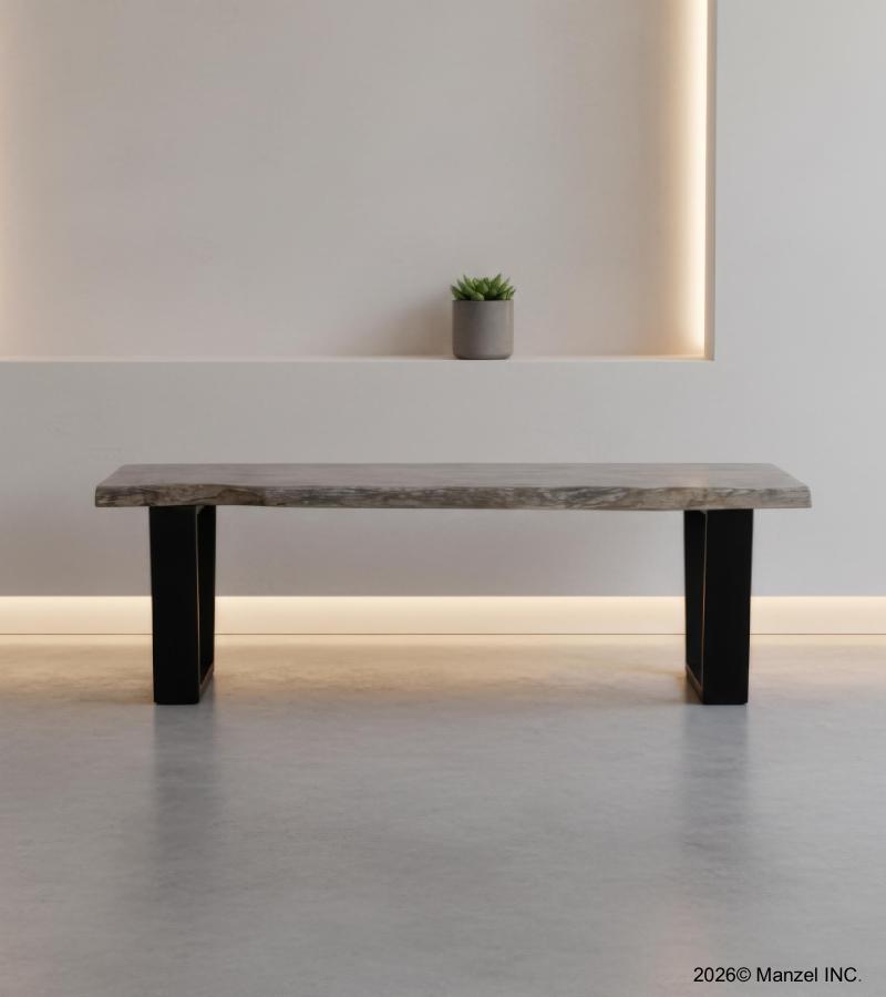 LIVE EDGE SOLID ACACIA WOOD BENCH