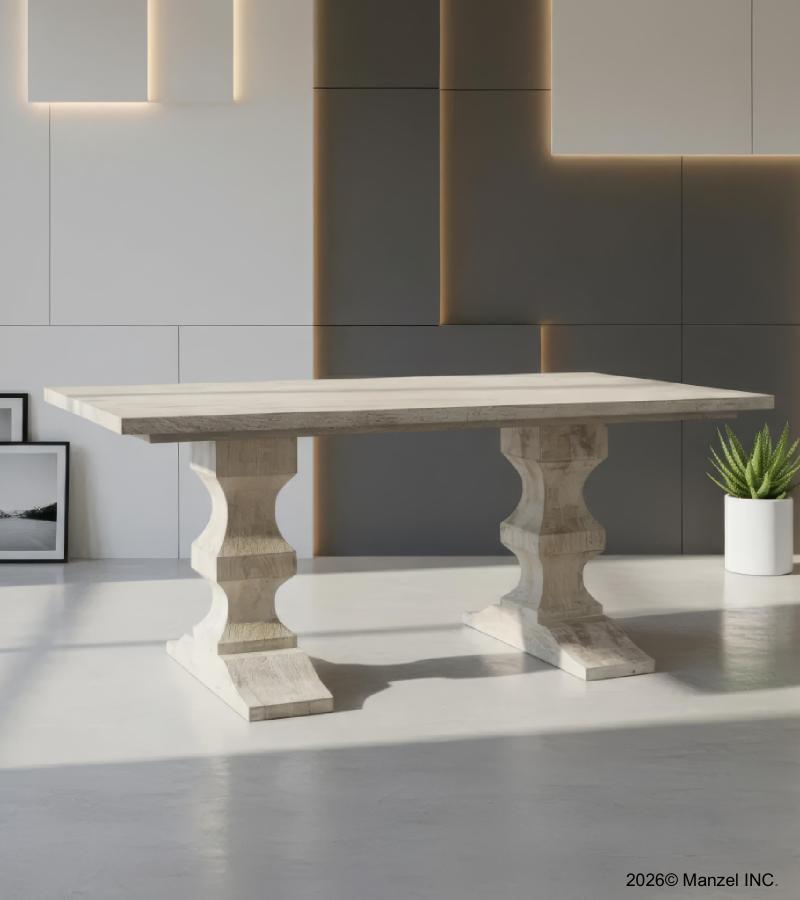 SOLID WOOD PEDESTAL DINING TABLE