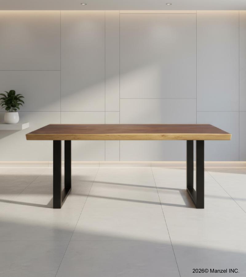 LIVE EDGE SOLID SUAR WOOD TABLE W/ METAL BASE