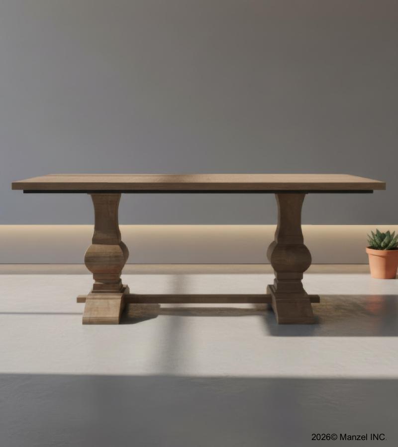 SOLID WOOD PEDESTAL DINING TABLE