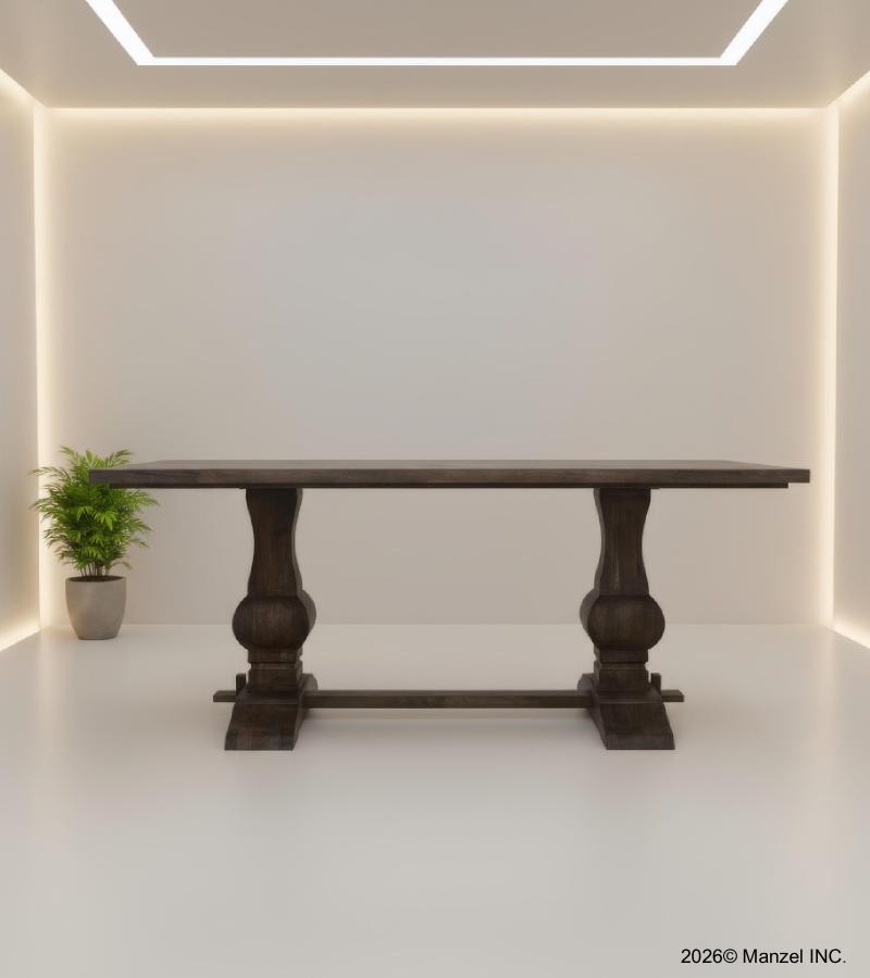 SOLID WOOD PEDESTAL DINING TABLE 
