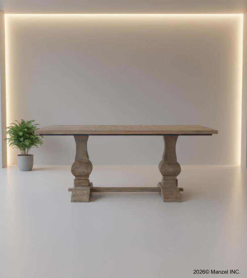 SOLID WOOD PEDESTAL DINING TABLE