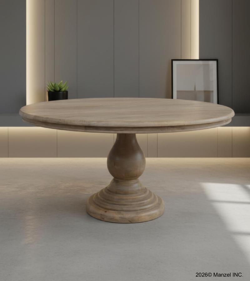 ROUND SOLID WOOD DINING TABLE