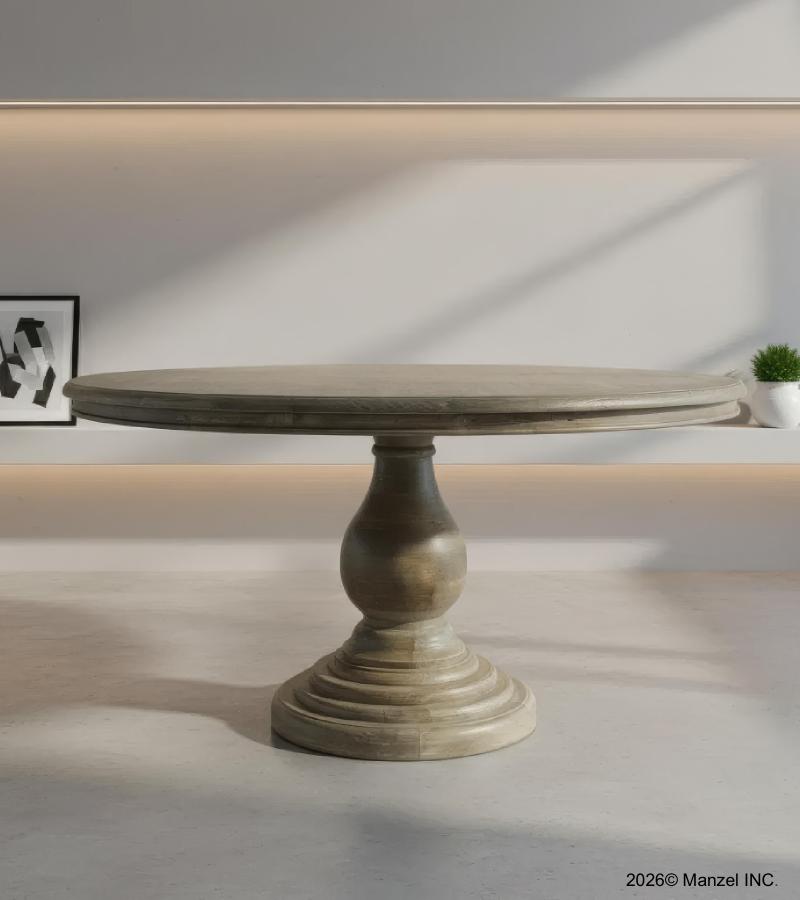 ROUND SOLID WOOD DINING TABLE