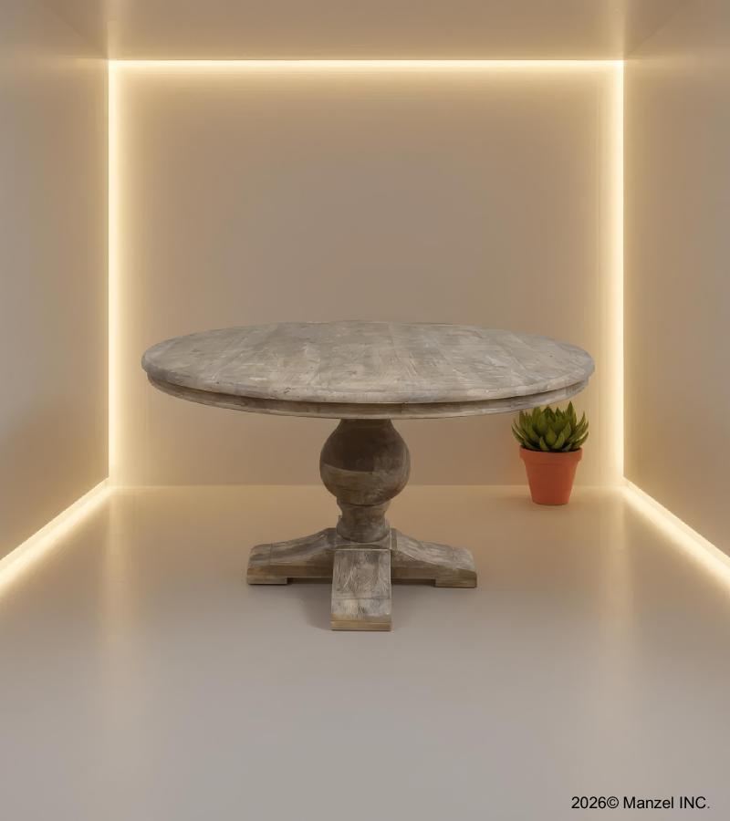 SOLID WOOD ROUND DINING TABLE