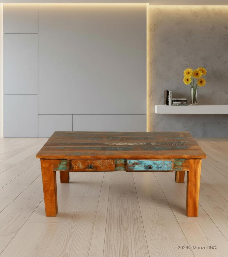 SOLID RECLAIMED TEAK WOOD COFFEE TABLE
