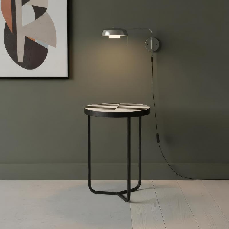 IRON & WOOD END TABLE