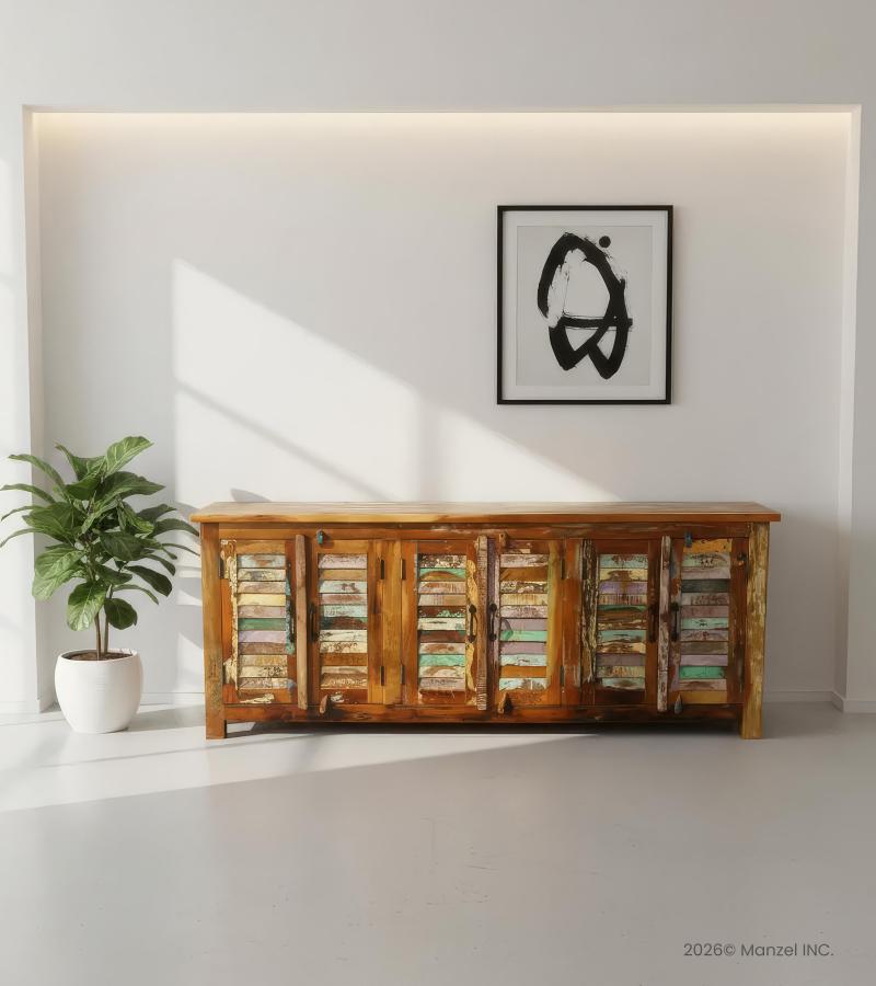WOODEN  SHUTTER SIDEBOARD