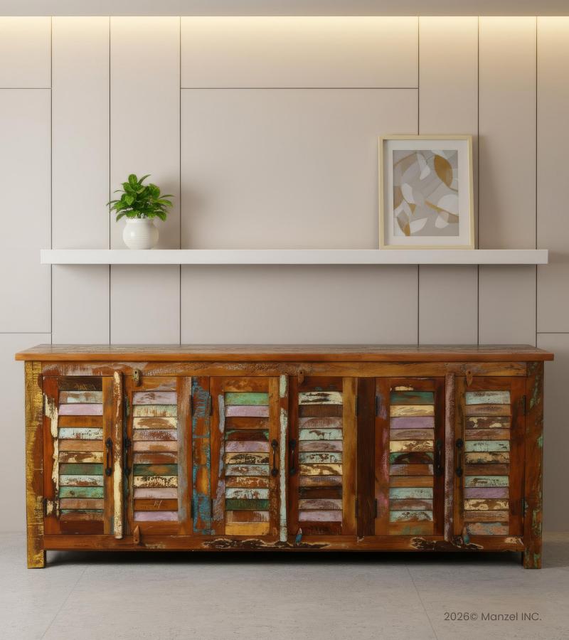WOODEN  SHUTTER SIDEBOARD