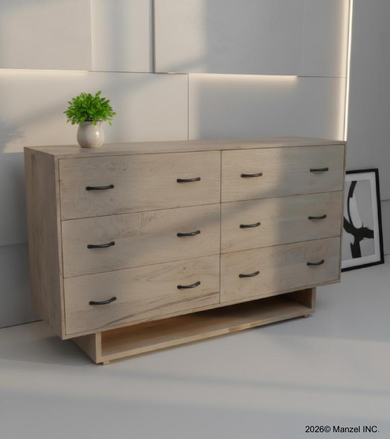 SOLID WOOD 6 DRAWER DRESSER CHEST BUREAU SIDEBOARD