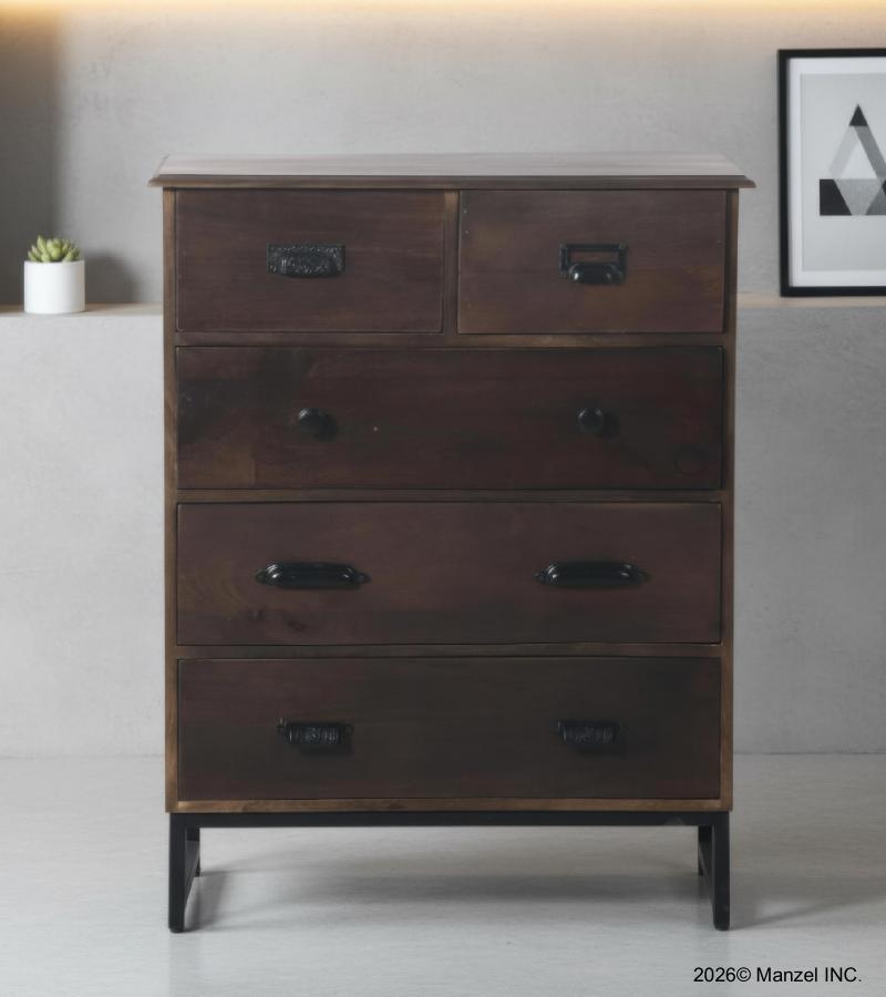 SOLID WOOD & IRON CHEST DRESSER BUREAU