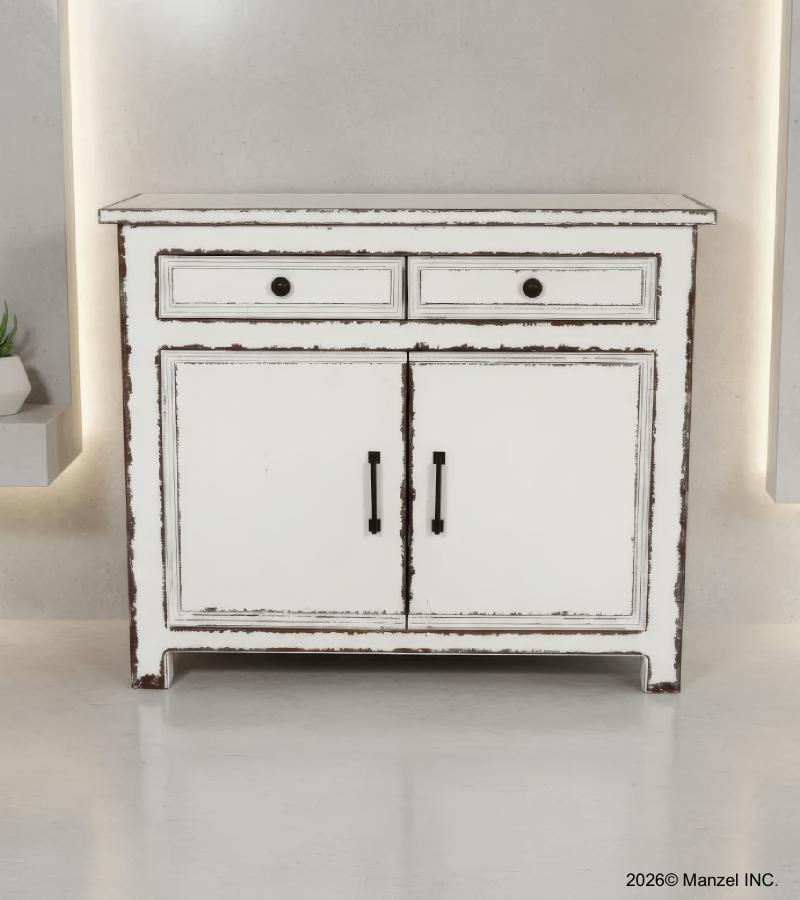 SOLID RECLAIMED TEAK WOOD 2 DRAWER & 2 DOOR DRESSER CHEST BUREAU SIDEBOARD