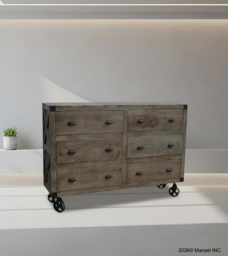 SOLID WOOD & IRON BUREAU SIDEBOARD
