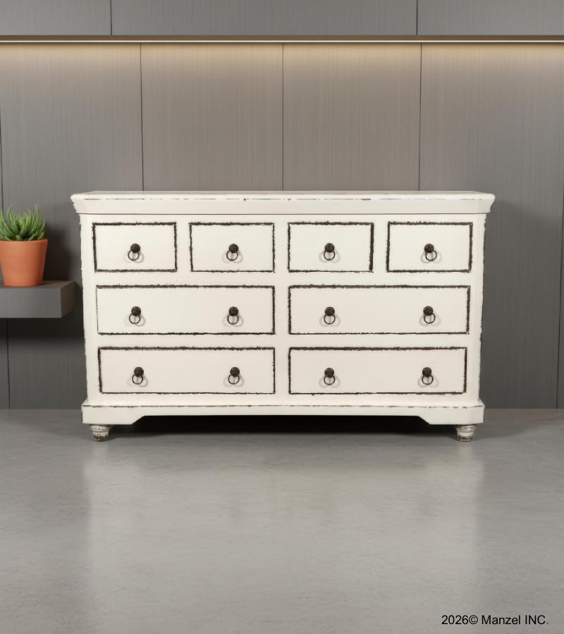 SOLID RECLAIMED TEAK WOOD DRESSER BUREAU CHEST SIDEBOARD W/ 8 DRAWERS