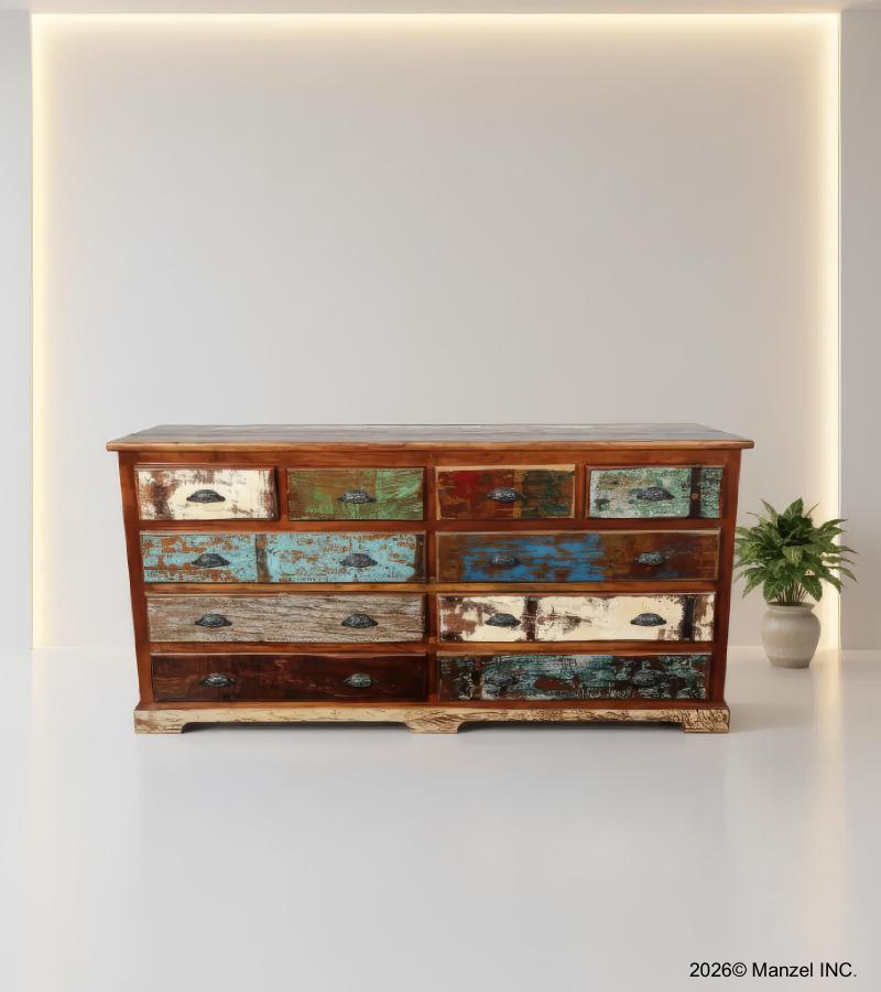 SOLID RECLAIMED TEAK WOOD BUREAU 