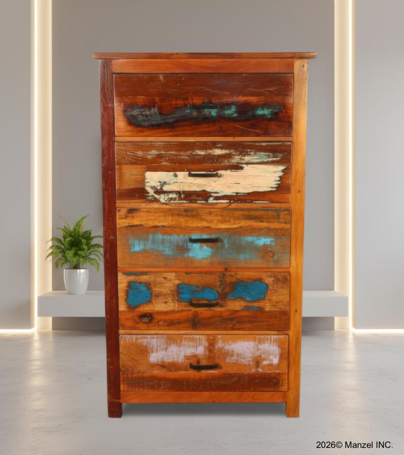 Solid Reclaimed Teak Wood Dresser Bureau Chest 