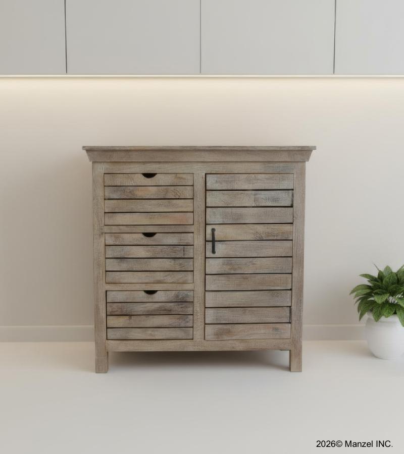 SOLID WOOD 3 DRAWER 1 CABINET CHEST SIDEBOARD DRESSER BUREAU