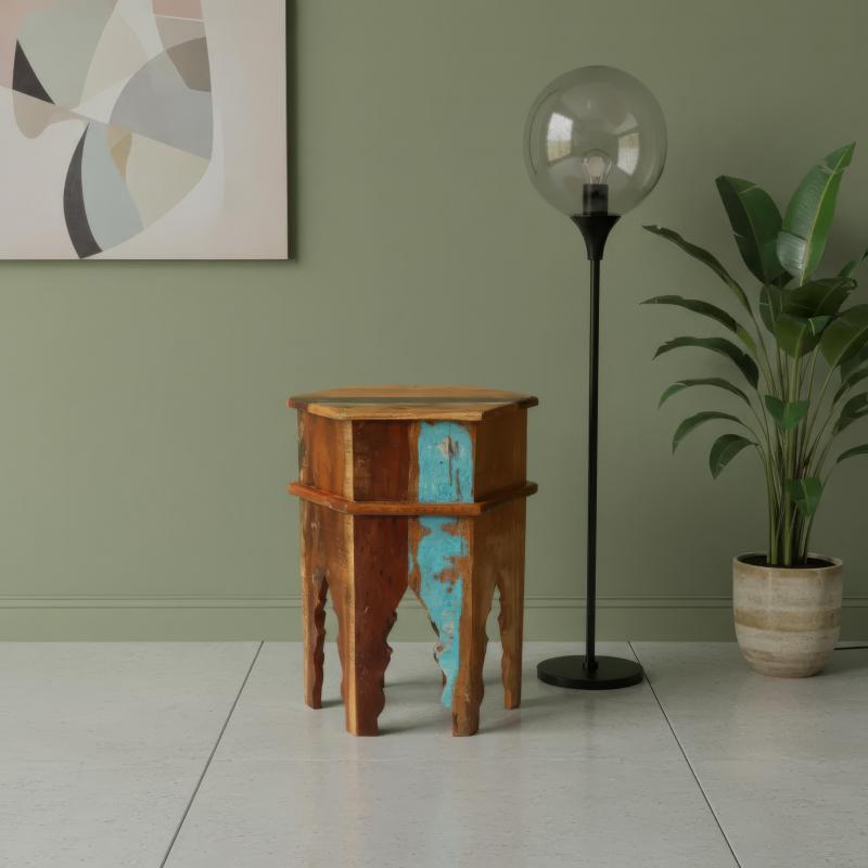 RECLAIMED WOOD END TABLE / NIGHTSTAND
