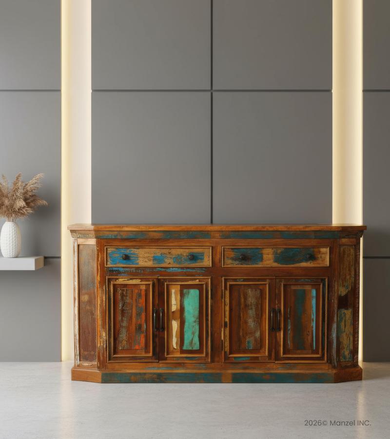 SOLID RECLAIMED TEAK WOOD SIDEBOARD