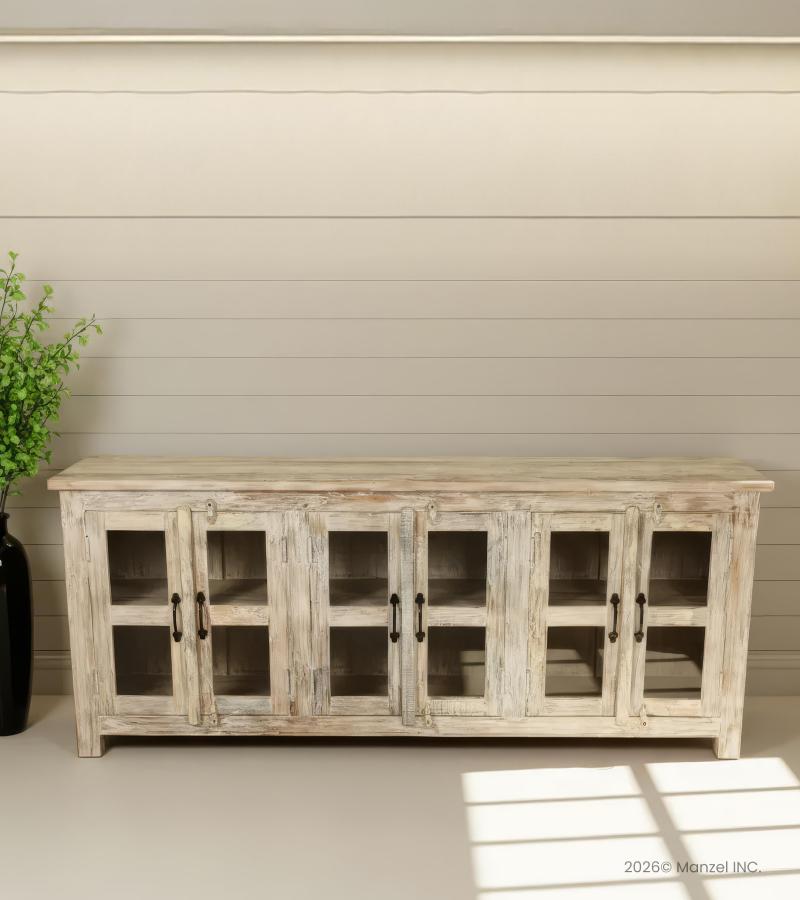 WOODEN GLASS SIDEBOARD