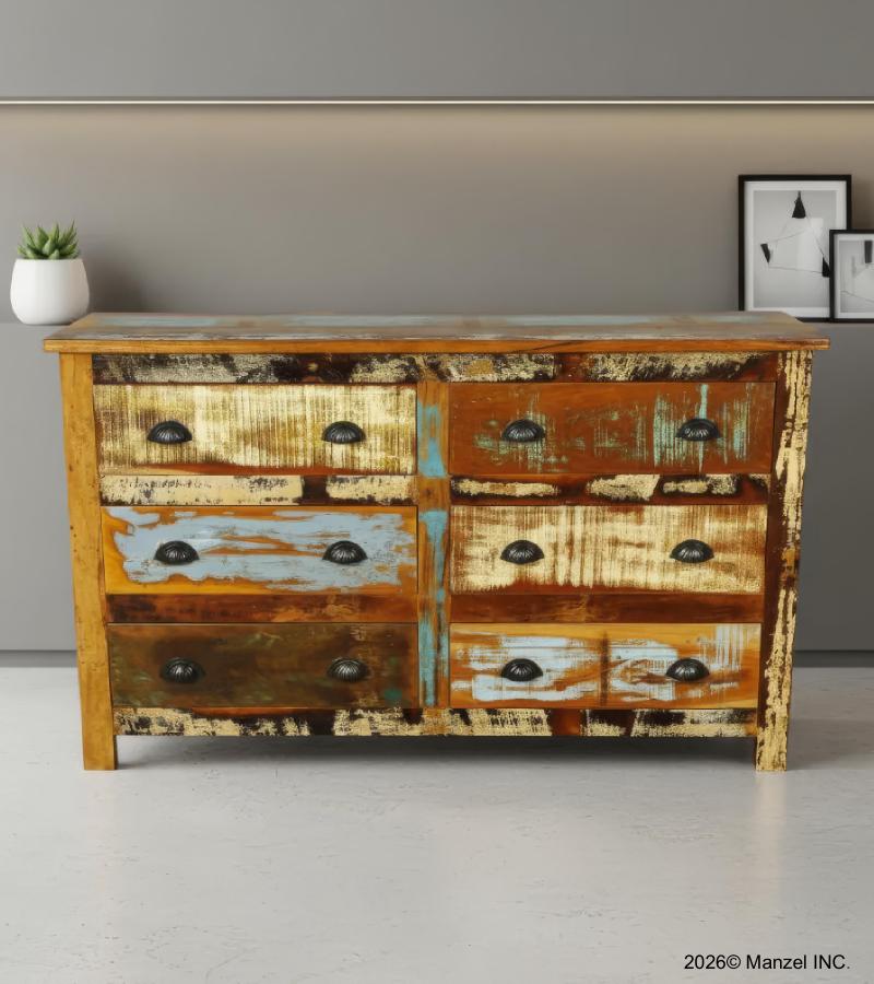 SOLID RECLAIMED TEAK WOOD DRESSER SIDEBOARD BUREAU