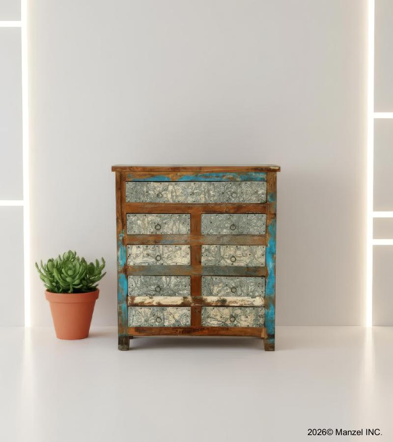 SOLID RECLAIMED TEAK WOOD BUREAU DRESSER