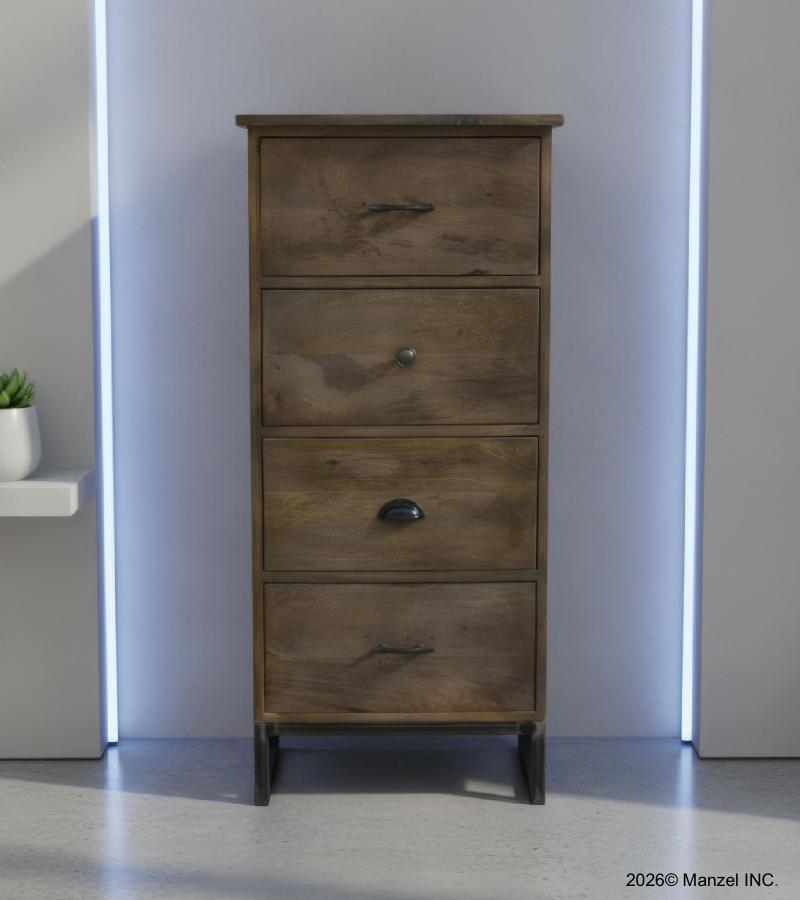 SOLID WOOD 4 DRAWER CHEST BUREAU DRESSER