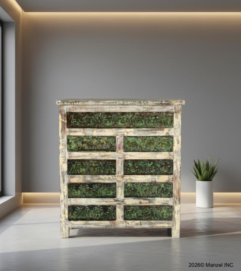 SOLID WOOD & METAL BUREAU SIDEBOARD