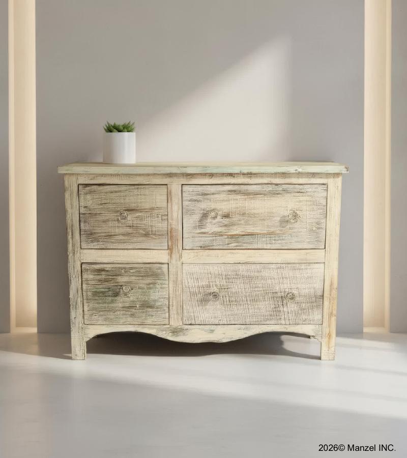 SOLID RECLAIMED TEAK WOOD 4 DRAWER BUREAU DRESSER CHEST