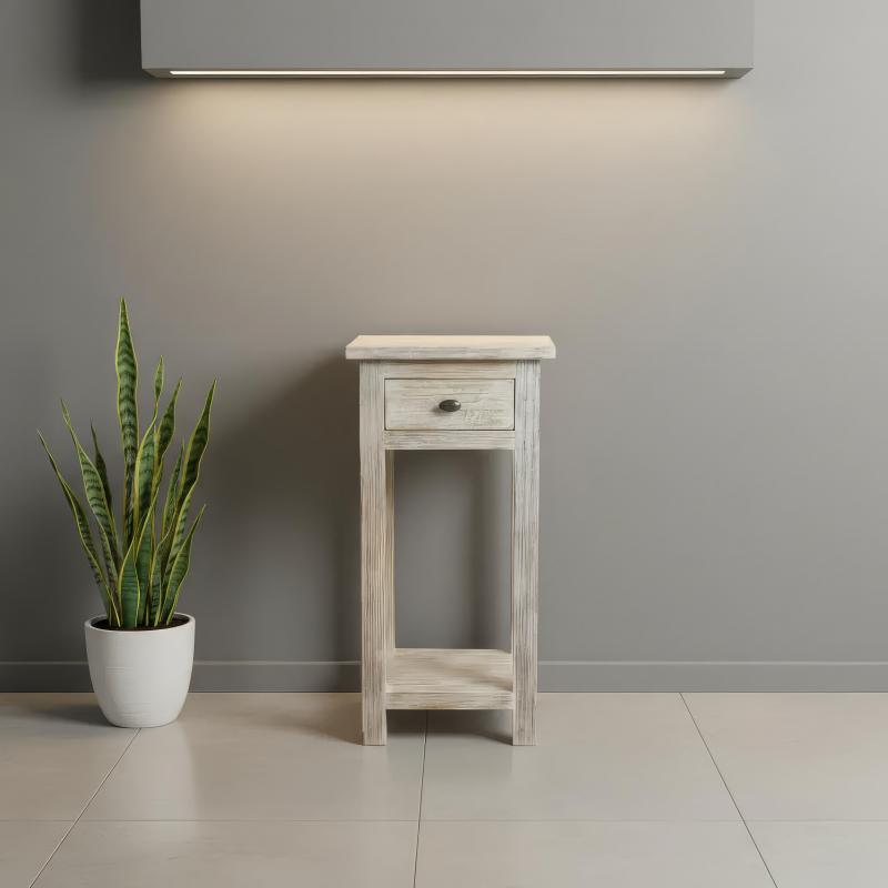 SOLID RECLAIMED TEAK WOOD END TABLE NIGHTSTAND