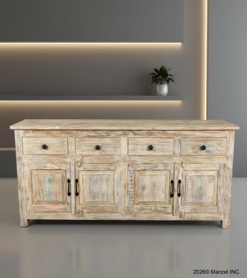 SOLID RECLAIMED TEAK SIDEBOARD 4 DRAWERS & 4 DOORS