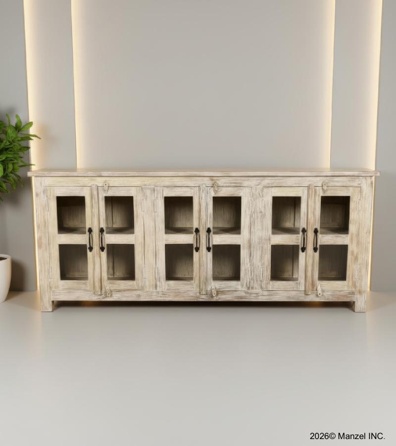 WOODEN GLASS SIDEBOARD
